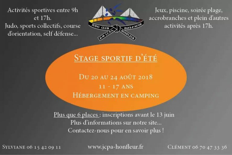 Stage sportif d’été avec le Judo Club P.A…